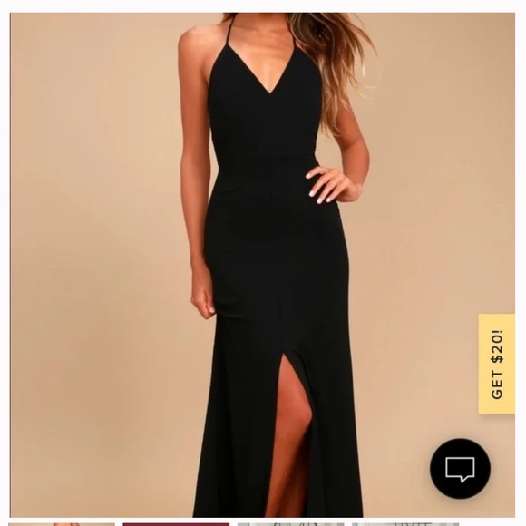 Lulu’s Story of A Starry Night Maxi Dress Empire Waist front slit racerback - Picture 2 of 16